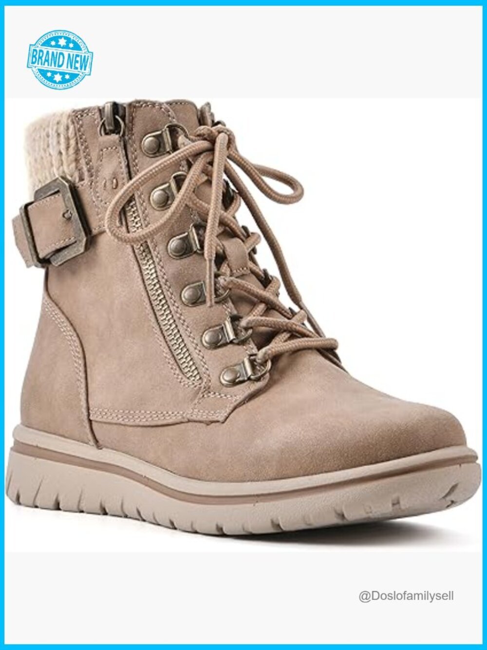 Lace-Up Hiker Boots Cushioned Insole Ankle Boots Cold Weather Staple D Ring